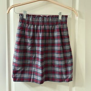 J. Crew Factory Wool-Blend City Skirt - Red/Gray Plaid - Size 00